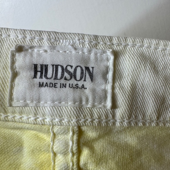 Hudson Yellow White Tie Dye Skinny Zipper Fly Jeans Made in the USA Size 28 - Picture 13 of 15